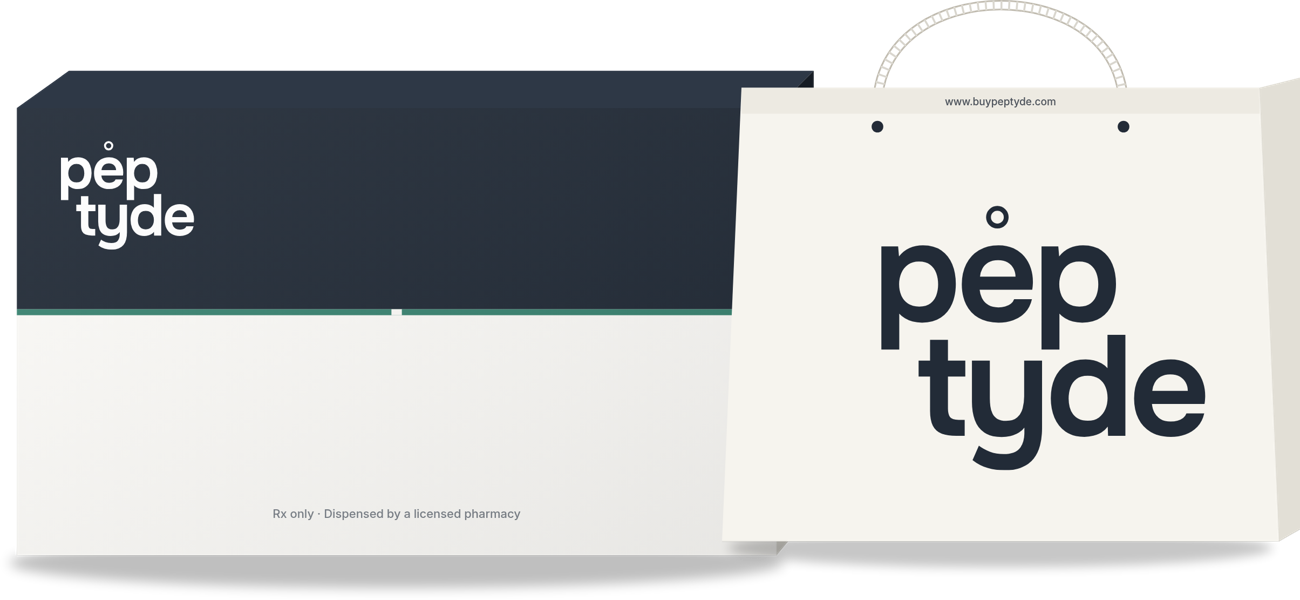 Digital render of the Peptyde shipper box and bag
