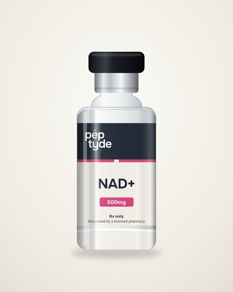 Digital render of a Peptyde NAD+ 500 mg vial